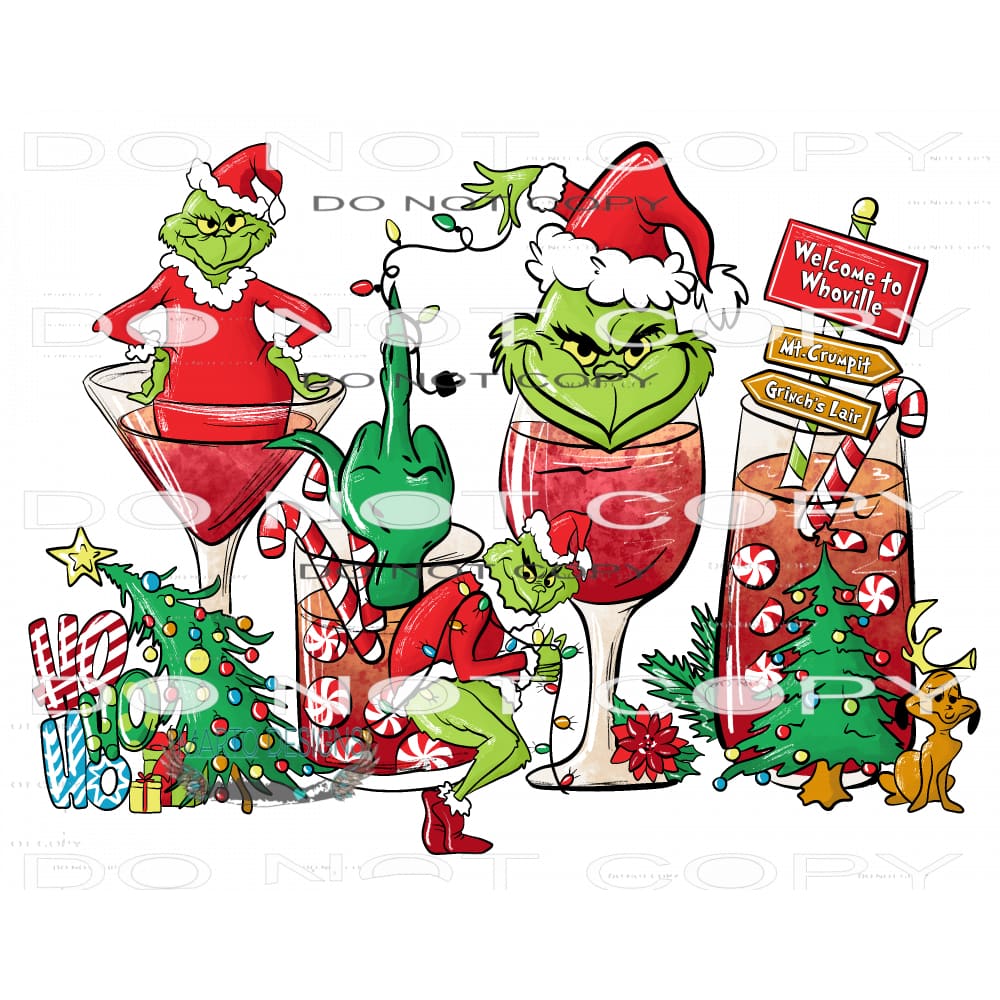 Grinch Christmas Truck PNG, Drink Drank Drunk Sublimation transfer