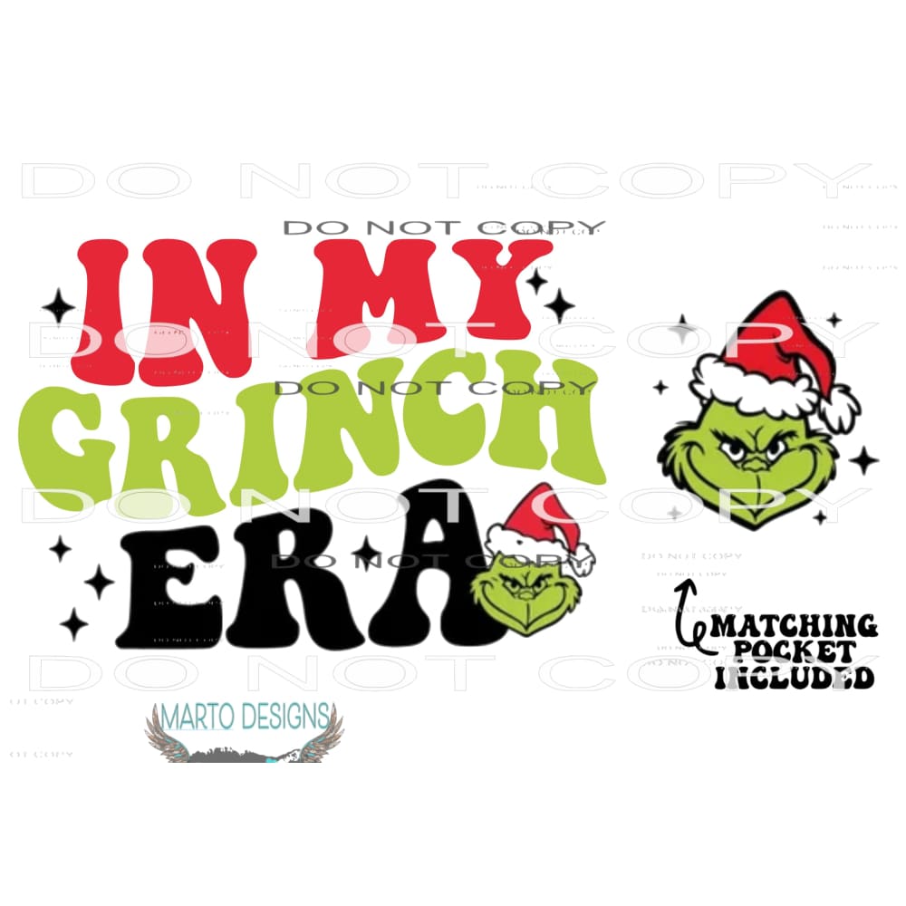 Christmas Iron On Transfers - In My Grinch Era Sublimation and DTF Transfers  - Holiday Heat Transfers – Pip Supply
