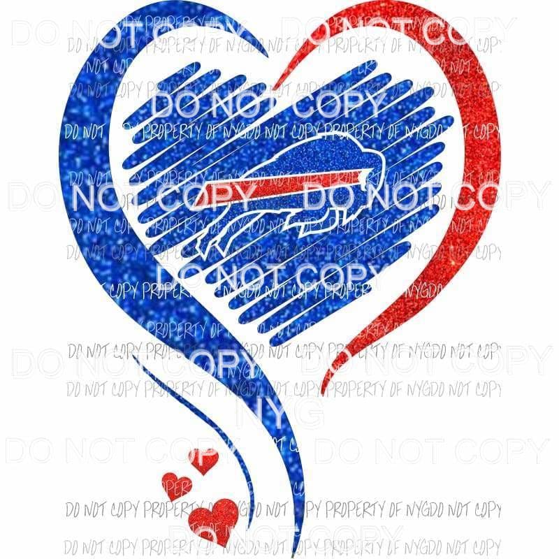 martodesigns - Buffalo Bills heart red blue glitter