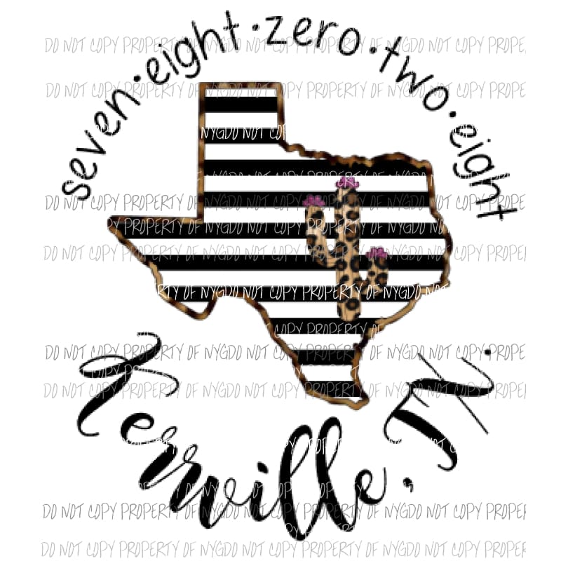 Custom Kerrville Texas Zip code Sublimation transfers – martodesigns