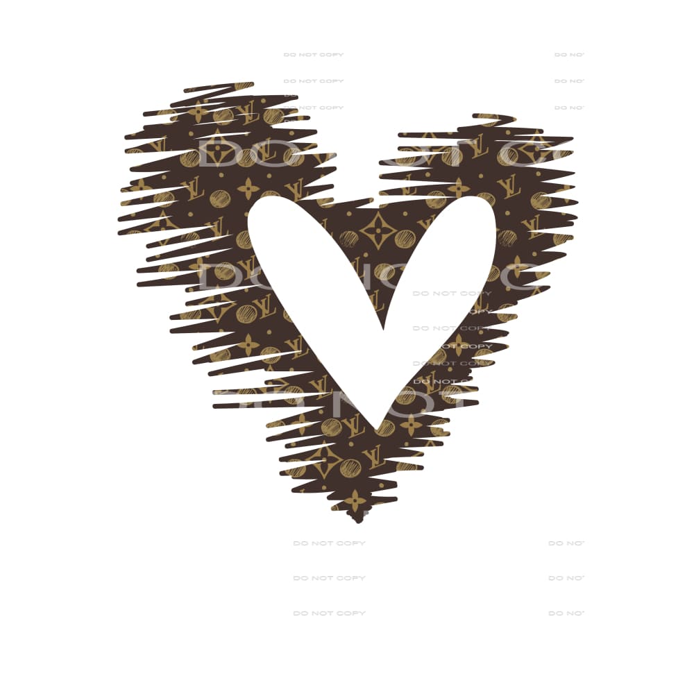 L.V. Heart Brown & Pink - Sublimation Transfer