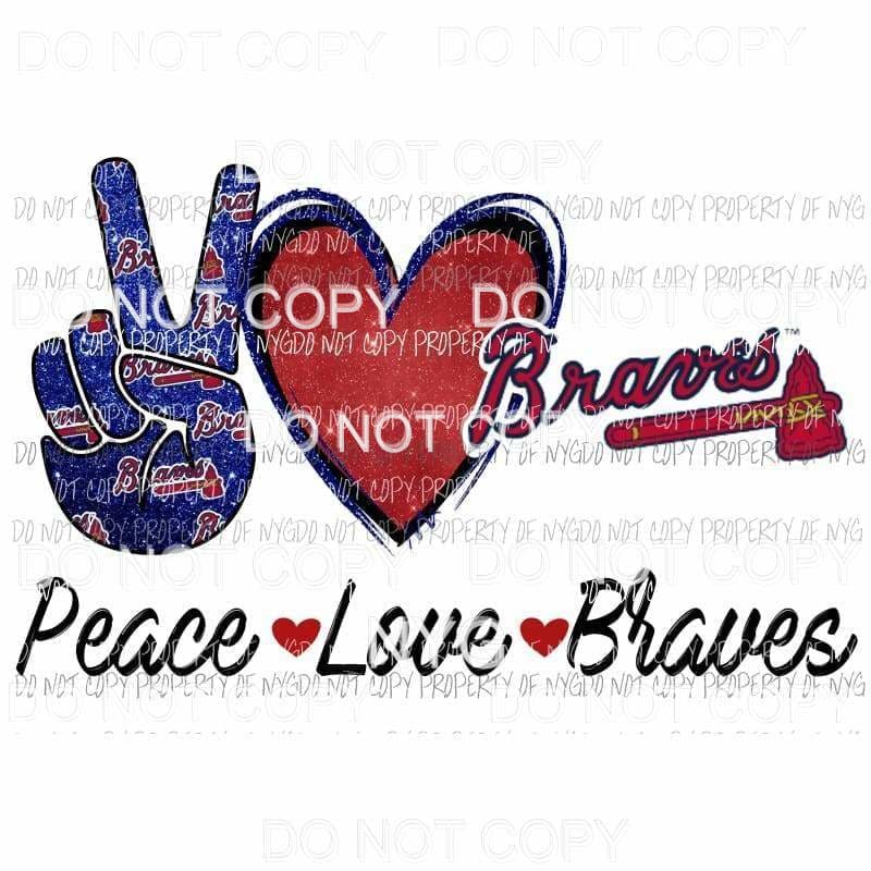 martodesigns - Peace Love Atlanta Braves Baseball