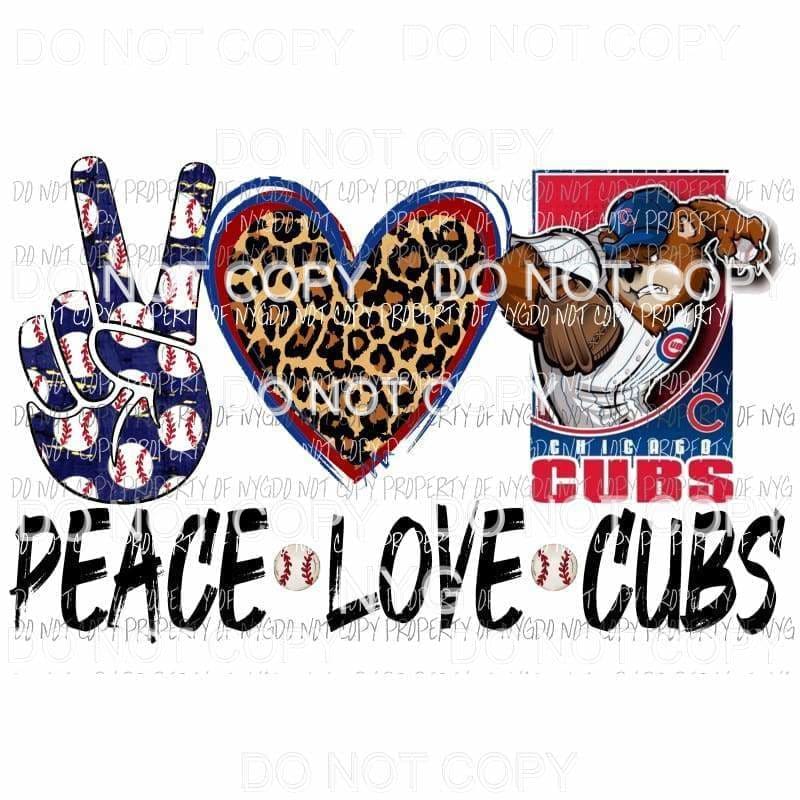 Peace Love Baseball Sublimation Design