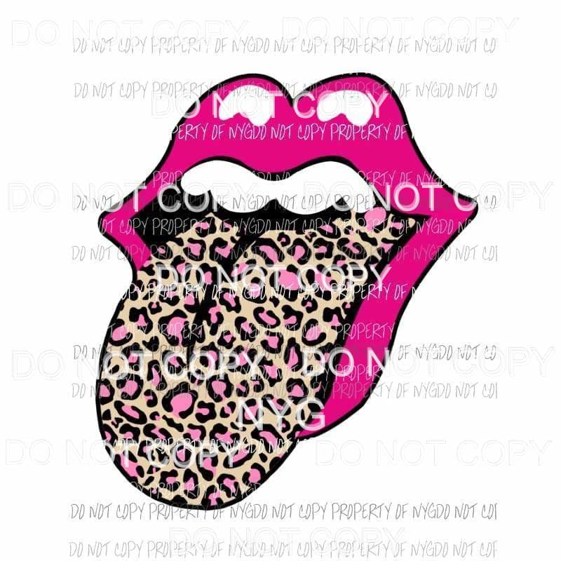 Martodesigns - Pink Leopard Tongue Rolling Stones Lips