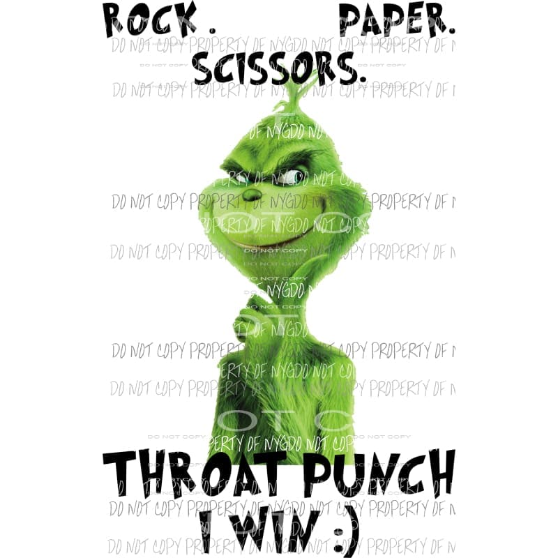 High quality] Custom Grinch Rock Paper Scissors Throat Punch I Win