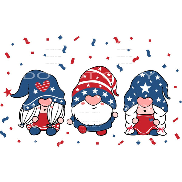 4th of july gnomes # 482 Sublimation transfers - Heat