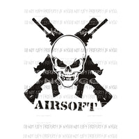 Airsoft Air Gun Skeleton #1 black Sublimation transfers Heat Transfer