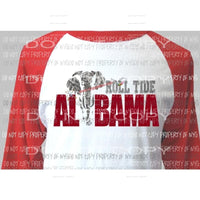 Alabama Roll Tide Sublimation transfer Adult Heat Transfer