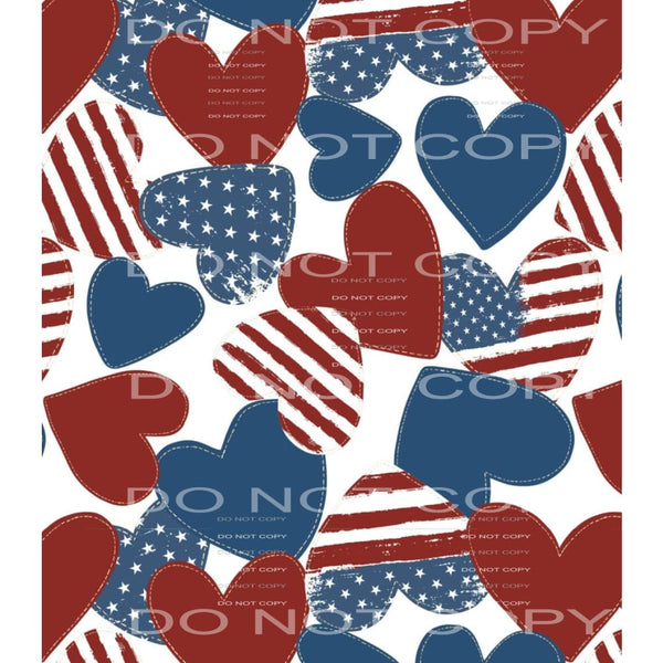 America hearts # 458 sheets - Tumblers Sublimation transfers