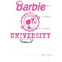 Barbie University #5990 Sublimation transfers - Heat