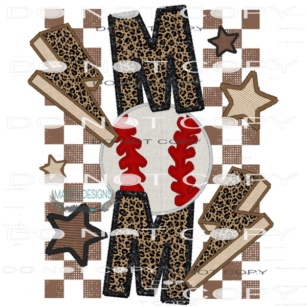  Baseball Mom Leopard Sublimation Transfer, Printed