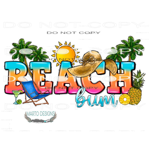 Beach Bum #10421 Sublimation transfers - Heat Transfer