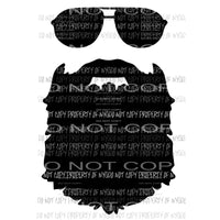 Beard Glasses black Sublimation transfers Heat Transfer