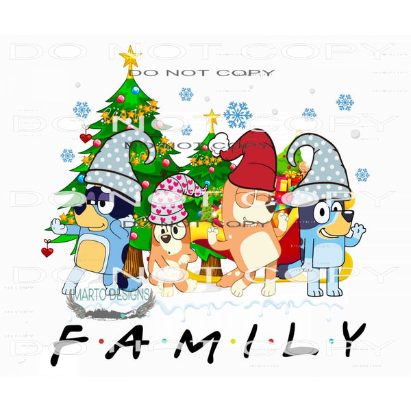 Bluey Family Christmas #7564 Sublimation transfers - Heat