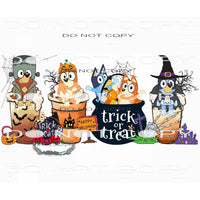 Bluey Trick Or Treat #7612 Sublimation transfers - Heat