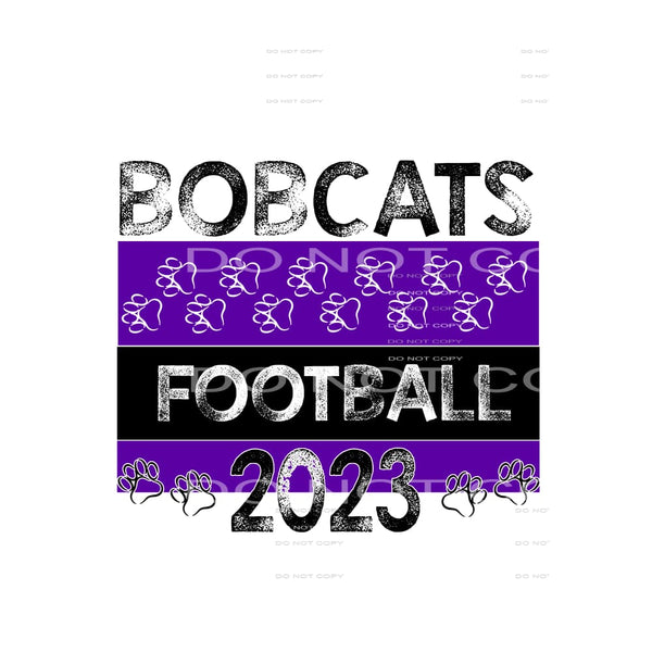 Bobcats football 2023 purple Sublimation transfers - Heat