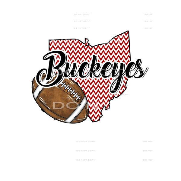 Buckeyes Football Red Ohio # 89915 Sublimation transfers -