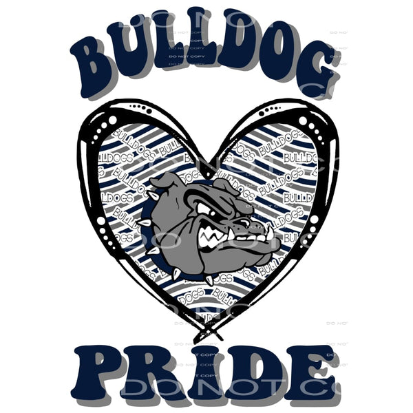 bulldog pride heart # 889943 Sublimation transfers - Heat