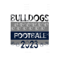 Bulldogs football 2023 navy Sublimation transfers - Heat