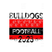 Bulldogs football 2023 red Sublimation transfers - Heat