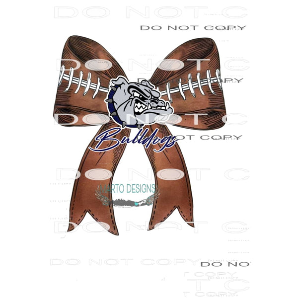 Bulldogs Navy Blue Football Bow # 154 Sublimation transfers