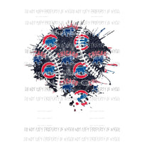 Chicago Cubs baseball splat Sublimation transfers Heat Transfer