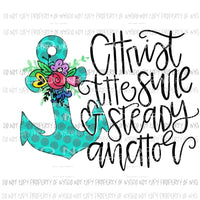 Christ The Sure & Steady Anchor polka dots flowers Sublimation transfers Heat Transfer