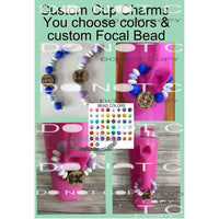 Cup Charm SILICONE beads with custom wood focal please put