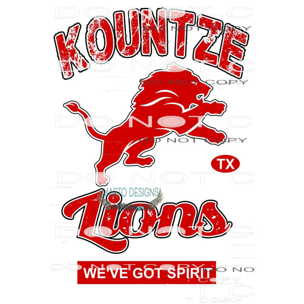 Custom Kountze Lions # 135 Sublimation transfers - Heat