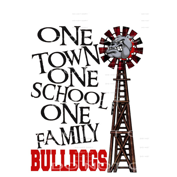 custom One Town Bulldogs # 89948 Sublimation transfers -