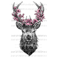 Deer with flowers mc313 Heat Transfer