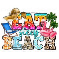 Eat Sleep Beach #10404 Sublimation transfers - Heat