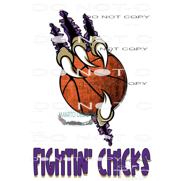 Fightin chicks basketball custom Sublimation transfers -