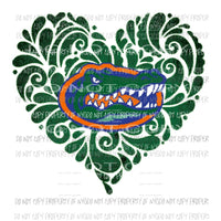 Florida Gators Heart 2 Sublimation transfers Heat Transfer