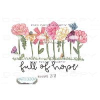 Full of Hope wildflowers # 9392 Sublimation transfers