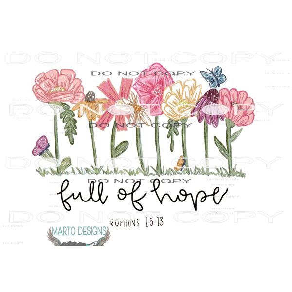 Full of Hope wildflowers # 9392 Sublimation transfers