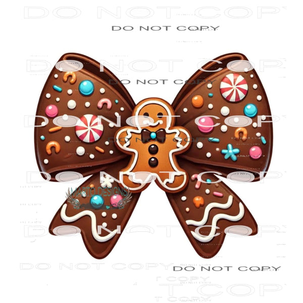 Gingerbread Bow #11145 Sublimation transfers - Heat