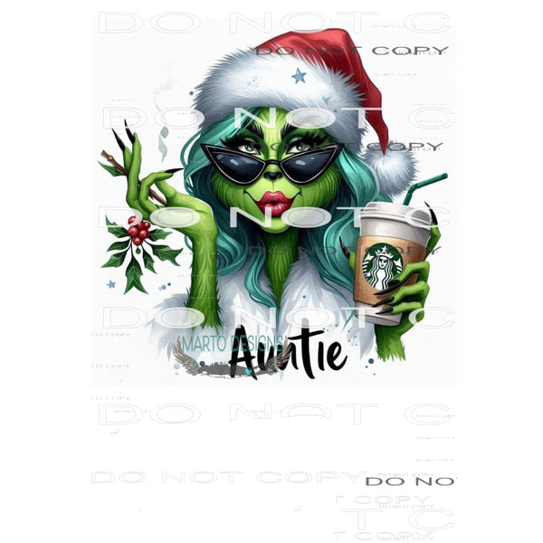 Grinch Auntie Sublimation transfers - Heat Transfer Graphic