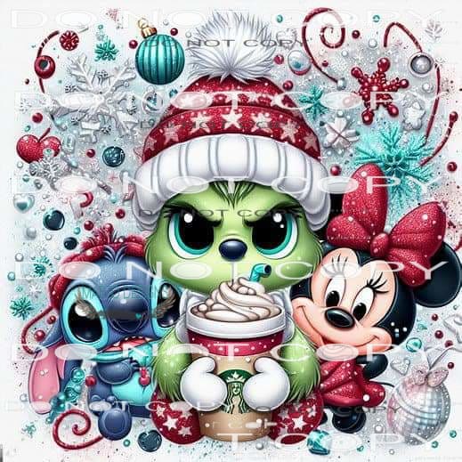 Grinch Stich And Minnie #8692 Sublimation transfers - Heat