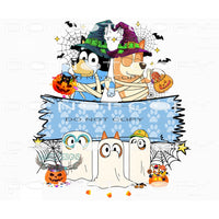 Halloween Bluey Name tag #7616 Sublimation transfers - Heat