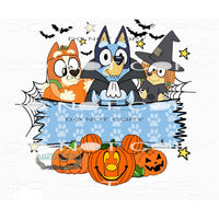 Halloween Bluey Name tag #7617 Sublimation transfers - Heat