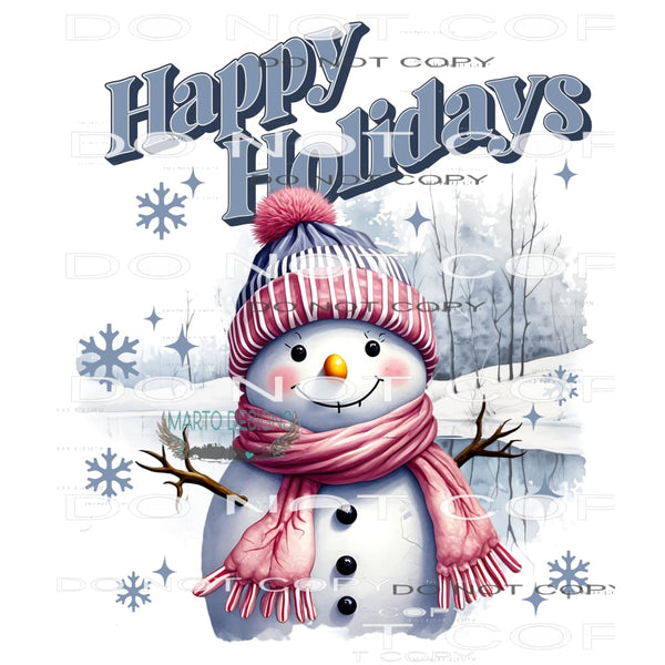 Happy Holidays Snowman #11153 Sublimation transfers - Heat