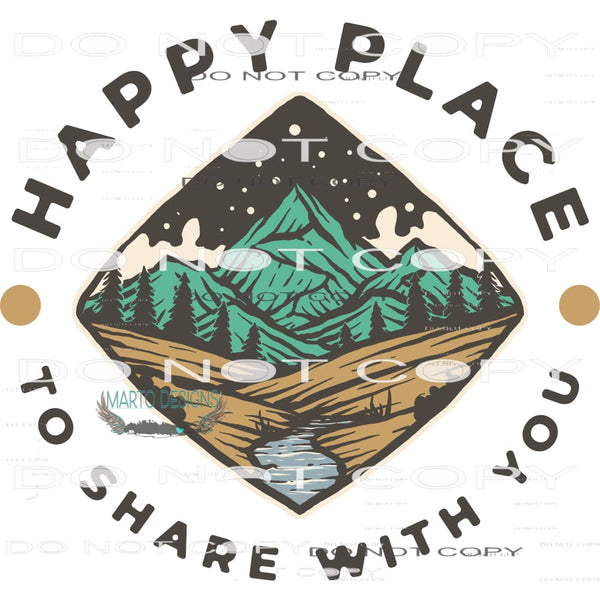 Happy Place #11047 Sublimation transfers - Heat Transfer