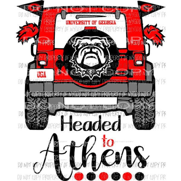 Headed to Athens jeep bulldogs Georgia Sublimation transfers Heat Transfer