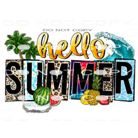 Hello Summer #10441 Sublimation transfers - Heat Transfer