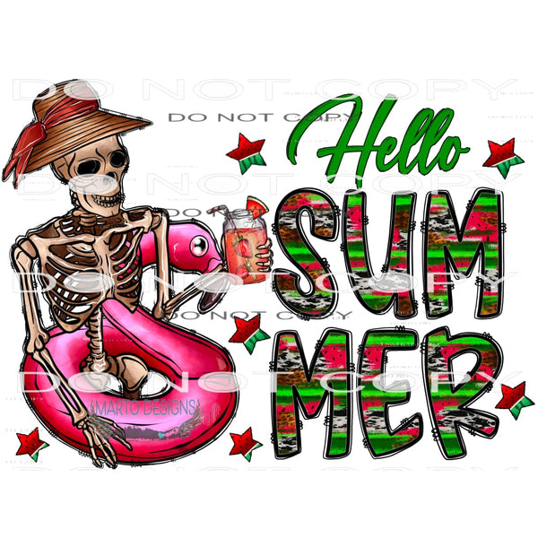 Hello Summer #10442 Sublimation transfers - Heat Transfer