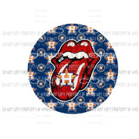 Houston Astros Rolling stones lips # 2 Sublimation transfers Heat Transfer