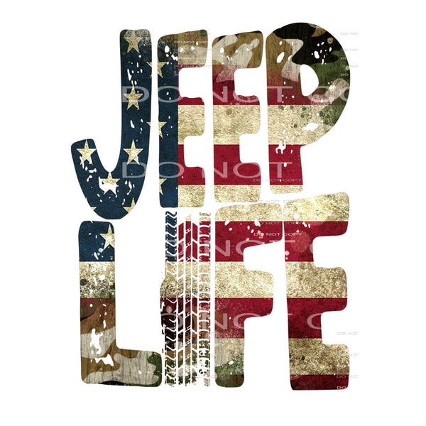 Jeep Life Flag Distressed # 88833 Sublimation transfers -