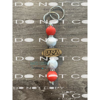 KEYCHAIN 4 SILICONE beads with custom wood focal please put