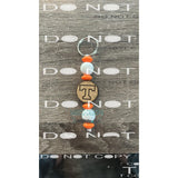 KEYCHAIN 4 SILICONE beads with custom wood focal please put